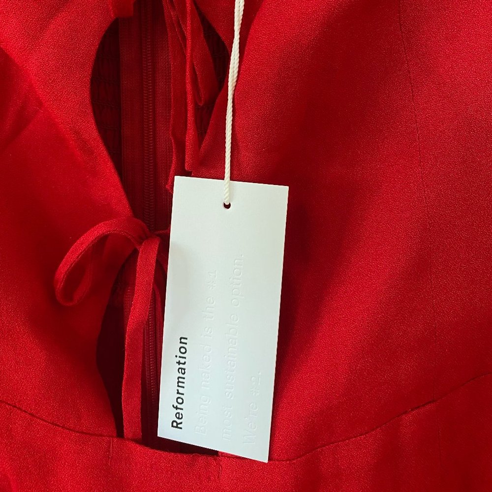 NWT Reformation Bascom Dress Size 8 Cherry - Picture 8 of 8